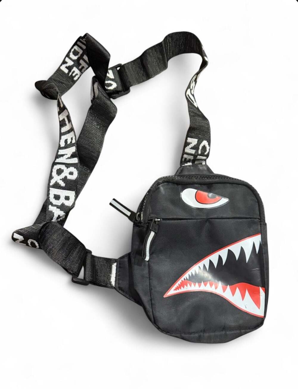 Sprayground Black Shark Mouth Sling Crossbody Bag 🦈